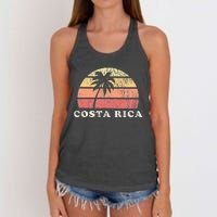 Costa Rica Vintage 70s Retro Throwback Design Women's Knotted Racerback Tank