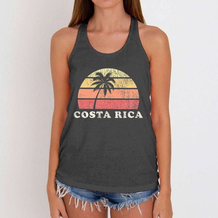 Costa Rica Vintage 70s Retro Throwback Design Women's Knotted Racerback Tank