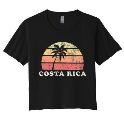 Costa Rica Vintage 70s Retro Throwback Design Women's Crop Top Tee