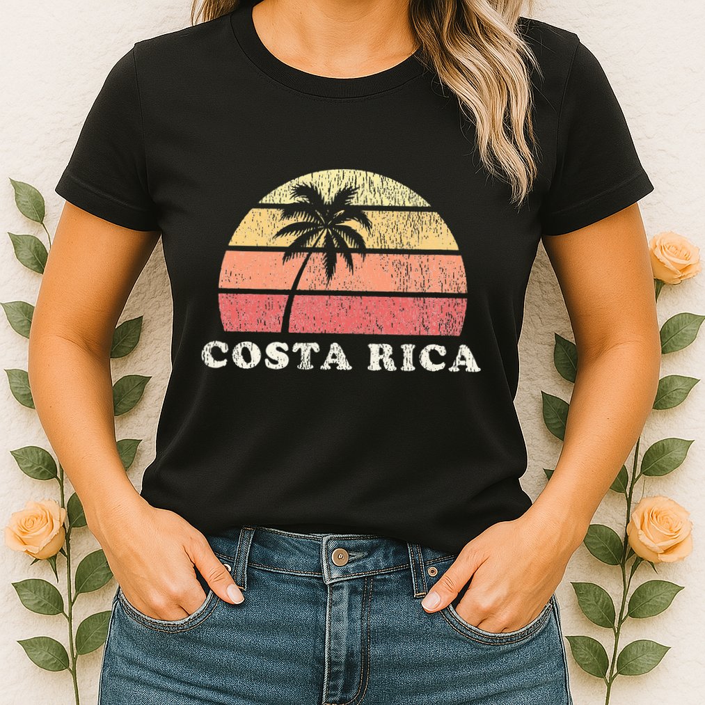 Costa Rica Vintage 70s Retro Throwback Design Womens T-Shirt