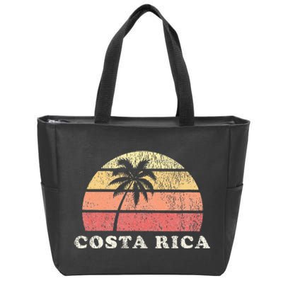 Costa Rica Vintage 70s Retro Throwback Design Zip Tote Bag