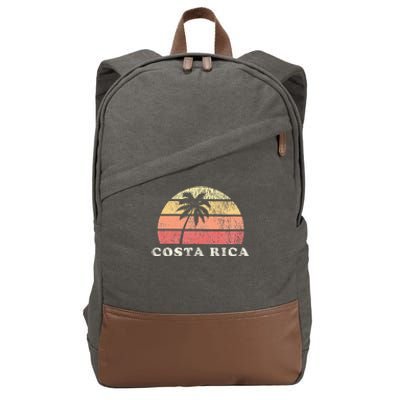 Costa Rica Vintage 70s Retro Throwback Design Cotton Canvas Backpack