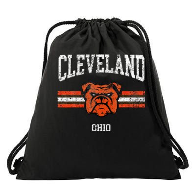 Cleveland retro vintage classic Ohio gift Drawstring Bag