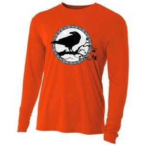 Celtic Raven Viking Wisdom Tattoo Art Cooling Performance Long Sleeve Crew