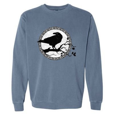 Celtic Raven Viking Wisdom Tattoo Art Garment-Dyed Sweatshirt