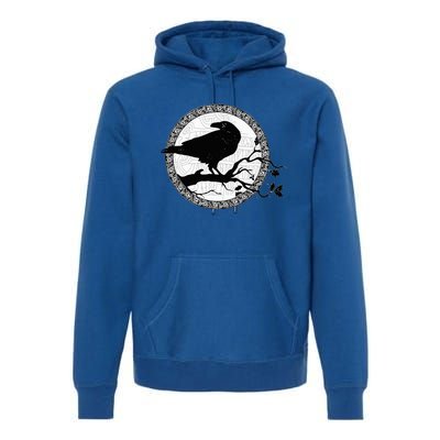 Celtic Raven Viking Wisdom Tattoo Art Premium Hoodie