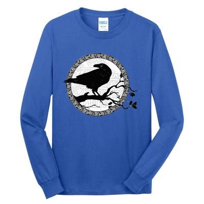 Celtic Raven Viking Wisdom Tattoo Art Tall Long Sleeve T-Shirt