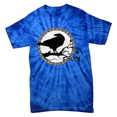 Celtic Raven Viking Wisdom Tattoo Art Tie-Dye T-Shirt