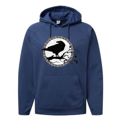 Celtic Raven Viking Wisdom Tattoo Art Performance Fleece Hoodie