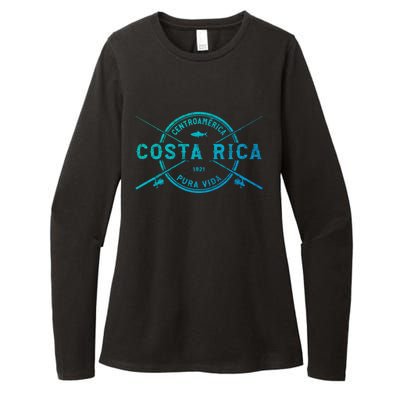 Costa Rica Vintage Crossed Fishing Rods Great Gift Womens CVC Long Sleeve Shirt