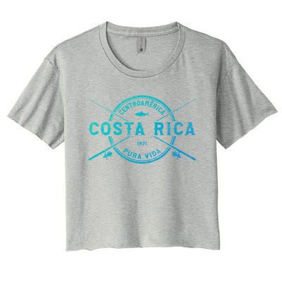 Costa Rica Vintage Crossed Fishing Rods Great Gift Women's Crop Top Tee