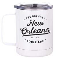 Classic Retro Vintage New Orleans Louisiana Casual Big Easy 12 oz Stainless Steel Tumbler Cup