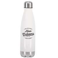 Classic Retro Vintage New Orleans Louisiana Casual Big Easy Stainless Steel Insulated Water Bottle