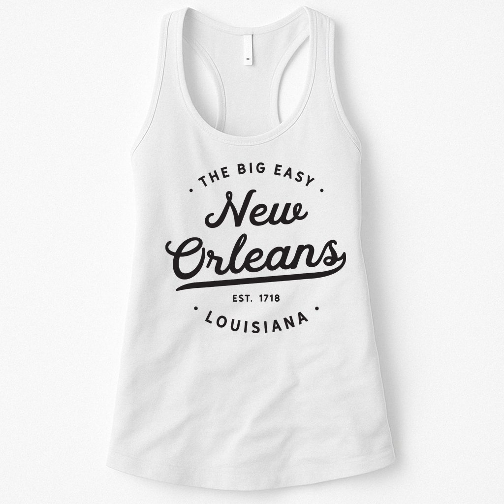 Classic Retro Vintage New Orleans Louisiana Casual Big Easy Womens Tank Top
