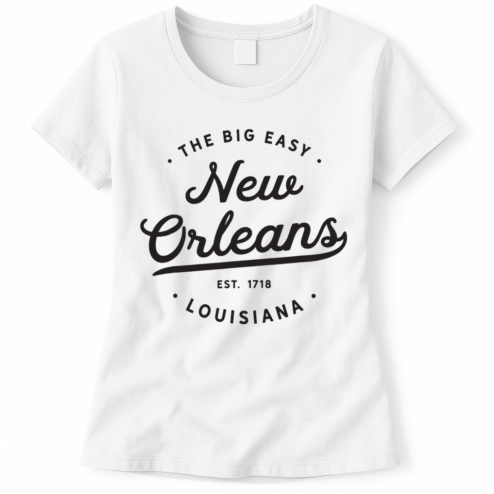 Classic Retro Vintage New Orleans Louisiana Casual Big Easy Womens T-Shirt