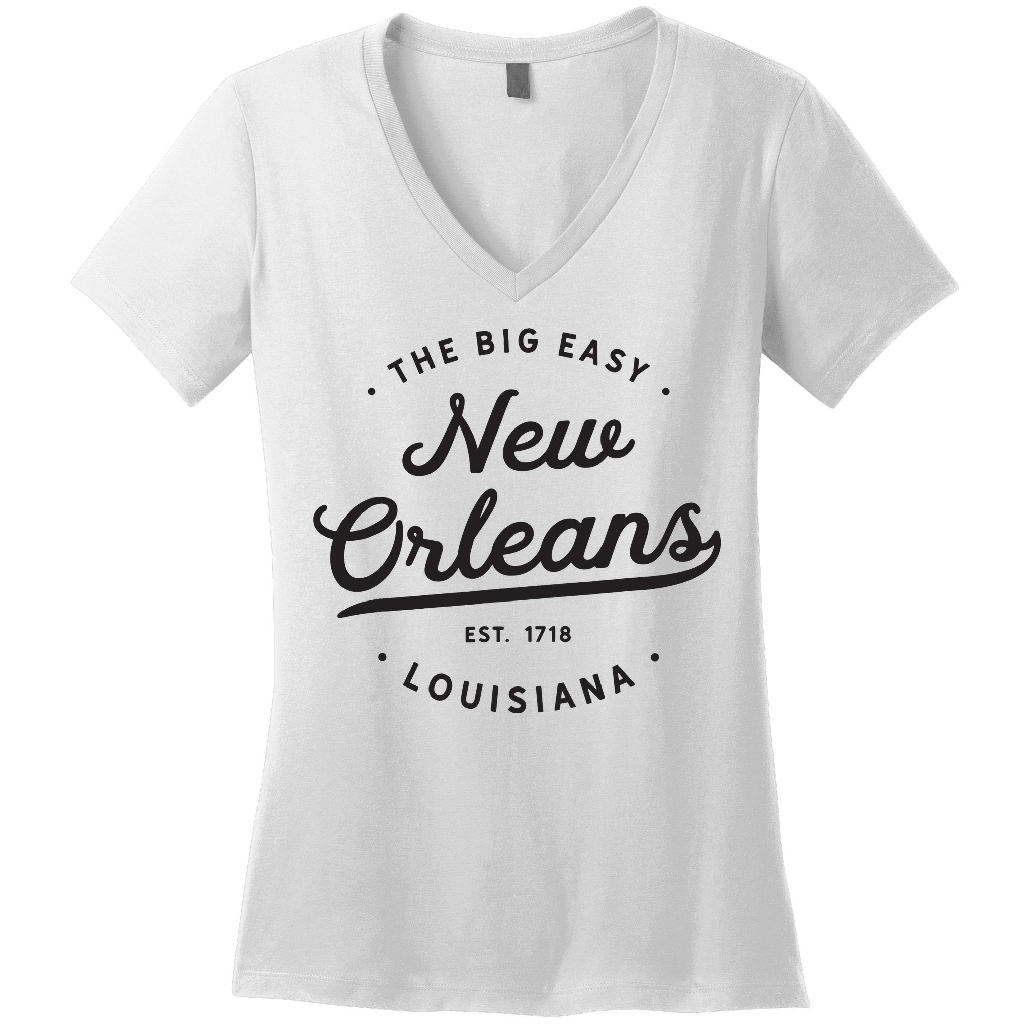 Classic Retro Vintage New Orleans Louisiana Casual Big Easy Women's V-Neck T-Shirt