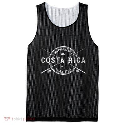 Costa Rica Vintage Crossed Fishing Rods Mesh Reversible Basketball Jersey Tank