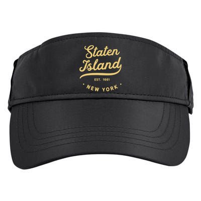 Classic Retro Vintage Staten Island, USA Adult Drive Performance Visor