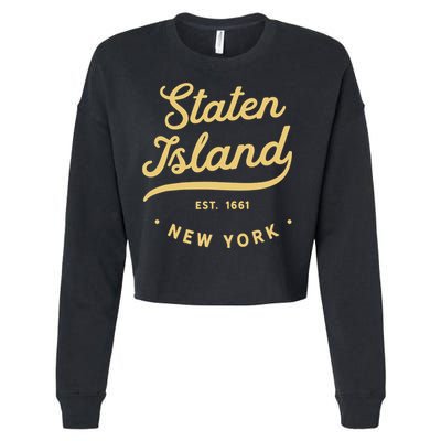Classic Retro Vintage Staten Island, USA Cropped Pullover Crew