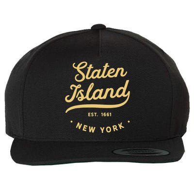 Classic Retro Vintage Staten Island, USA Wool Snapback Cap