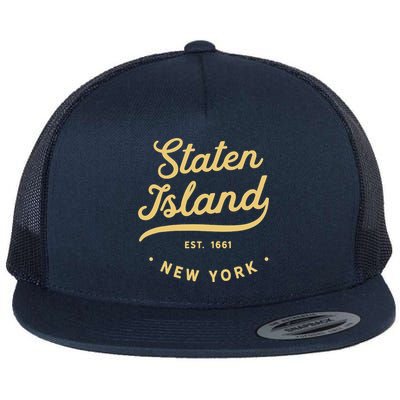 Classic Retro Vintage Staten Island, USA Flatbill Hat