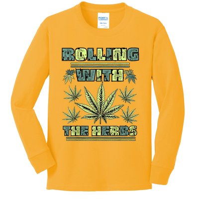 Cool Retro Vintage Style 420 Weed Marijuana Stoner Kids Long Sleeve Shirt