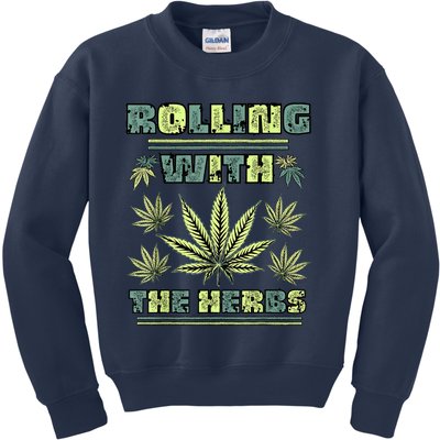 Cool Retro Vintage Style 420 Weed Marijuana Stoner Kids Sweatshirt