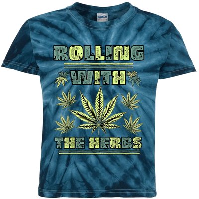 Cool Retro Vintage Style 420 Weed Marijuana Stoner Kids Tie-Dye T-Shirt