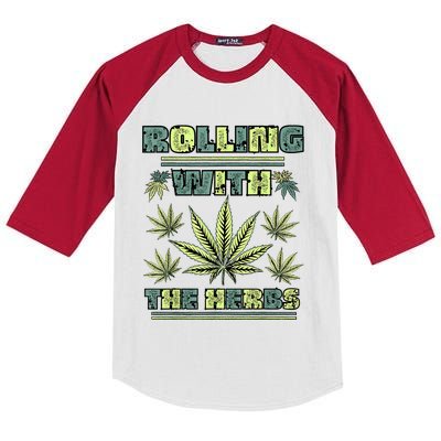 Cool Retro Vintage Style 420 Weed Marijuana Stoner Kids Colorblock Raglan Jersey