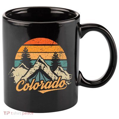 Colorado Retro Vintage Mountains Nature Hiking Camping 11oz C Handle Ceramic Mug