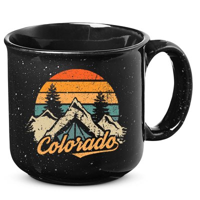 Colorado Retro Vintage Mountains Nature Hiking Camping 15oz Campfire Ceramic Mug