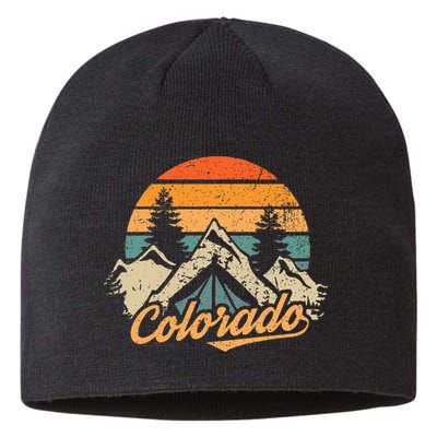 Colorado Retro Vintage Mountains Nature Hiking Camping Sustainable Beanie