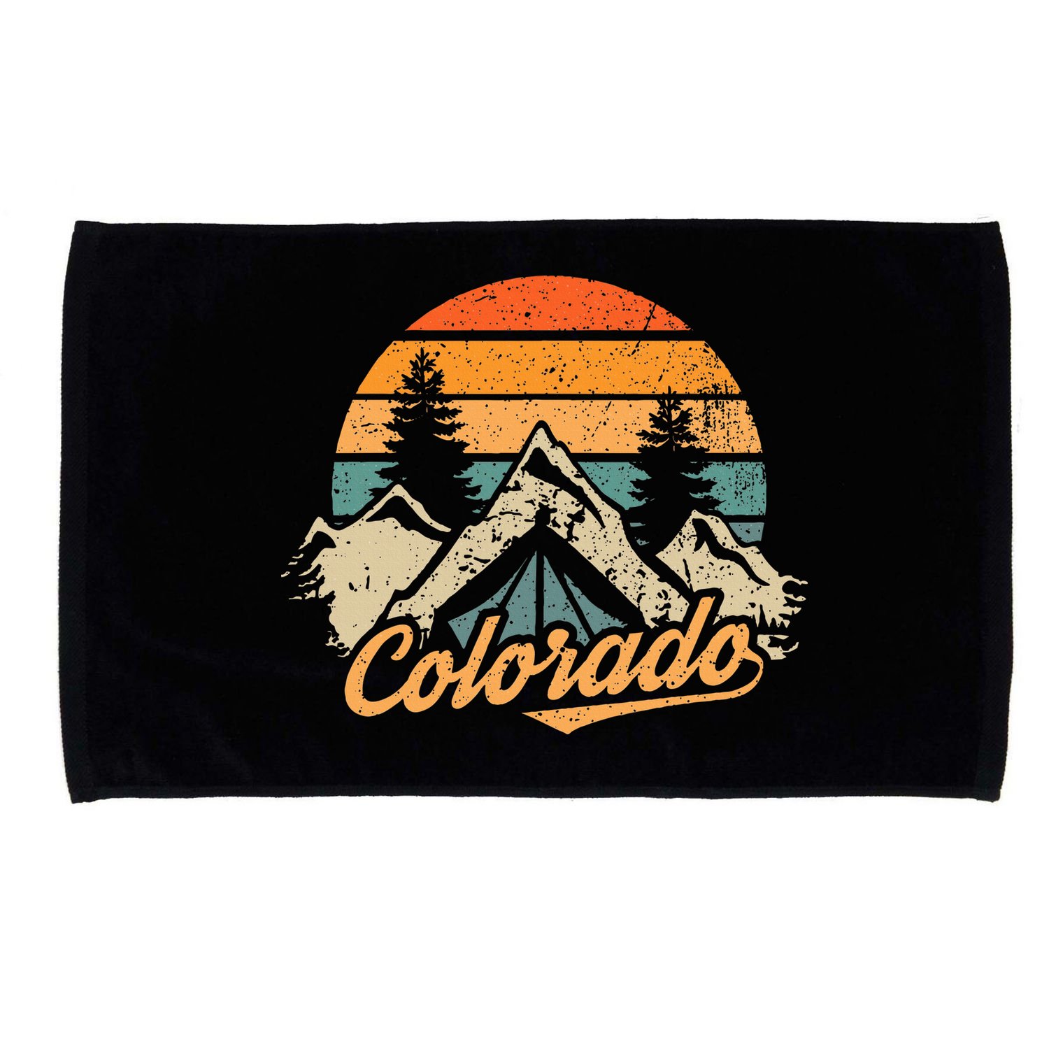Colorado Retro Vintage Mountains Nature Hiking Camping Microfiber Hand Towel