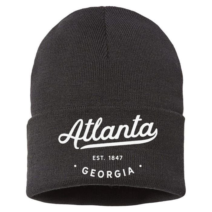 Classic Retro Vintage Atlanta Georgia Usa Atl 1847 Sustainable Knit Beanie