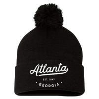 Classic Retro Vintage Atlanta Georgia Usa Atl 1847 Pom Pom 12in Knit Beanie