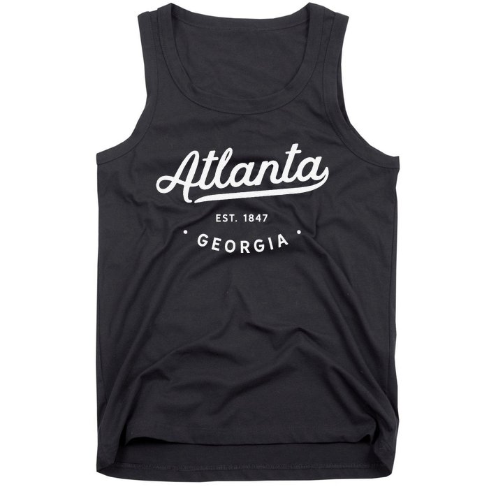 Classic Retro Vintage Atlanta Georgia Usa Atl 1847 Tank Top