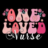 Cute Retro Valentine One Loved Nurse Drawstring Bag