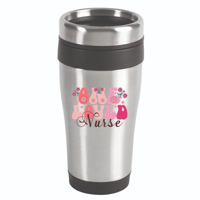 Cute Retro Valentine One Loved Nurse 16oz Travel Tumbler