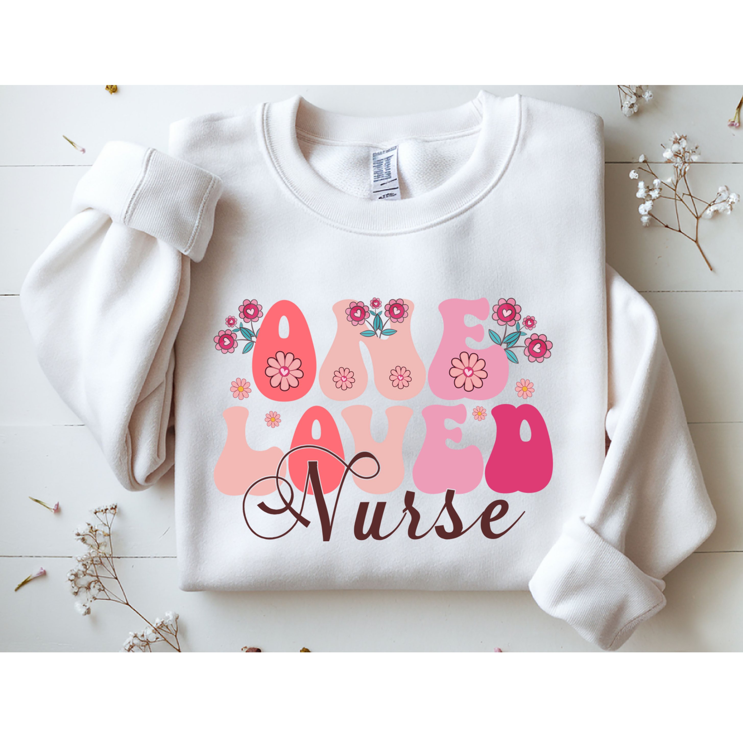 Cute Retro Valentine One Loved Nurse Sweatshirt