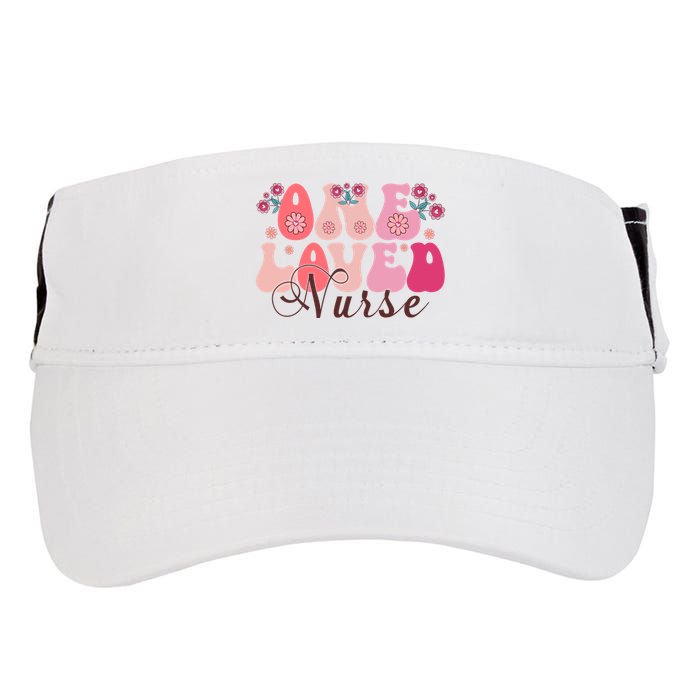 Cute Retro Valentine One Loved Nurse Adult Drive Performance Visor