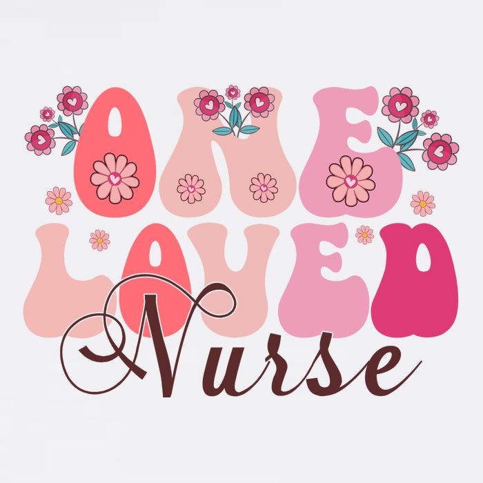 Cute Retro Valentine One Loved Nurse Adult Drive Performance Visor