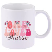 Cute Retro Valentine One Loved Nurse 11oz C Handle Ceramic Mug