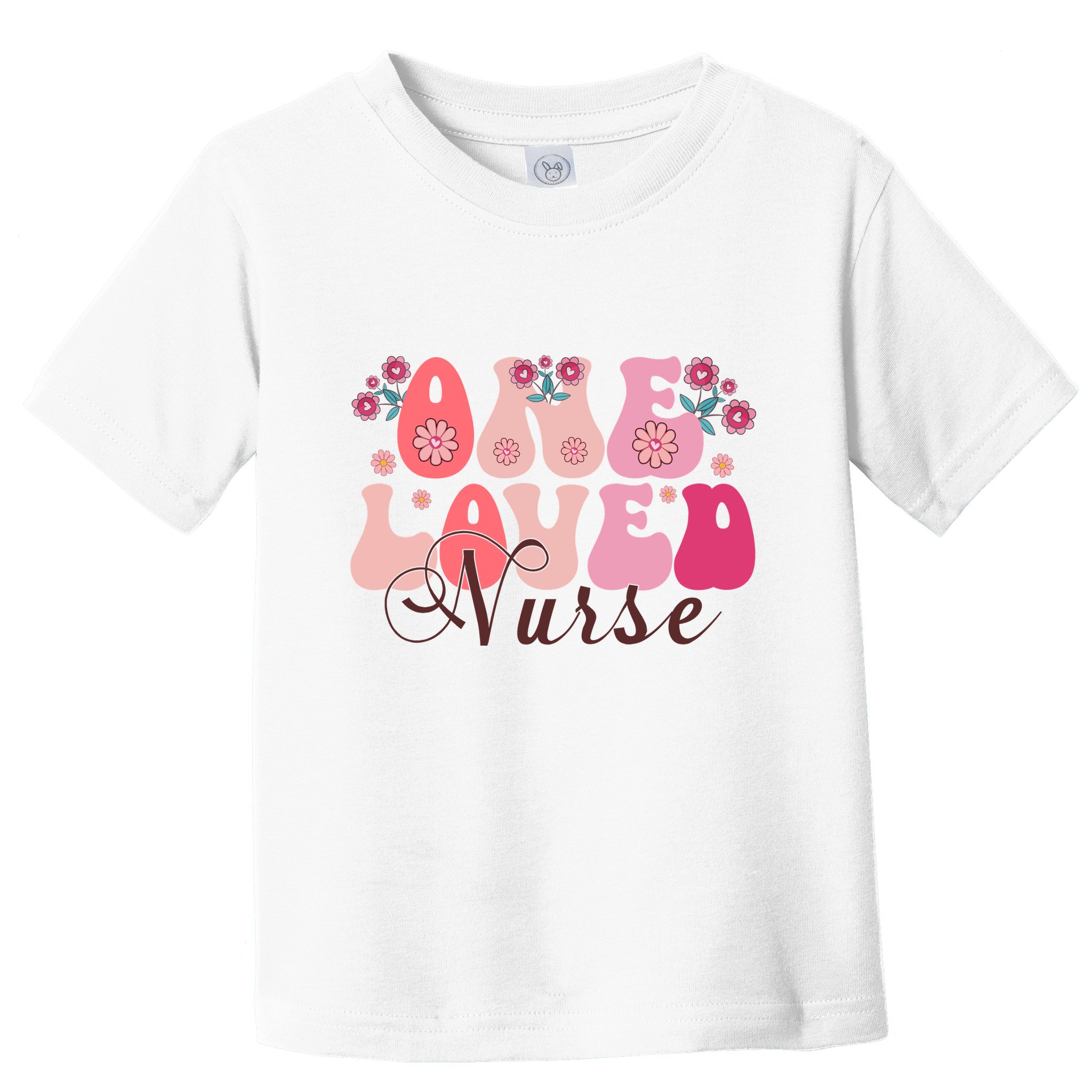 Cute Retro Valentine One Loved Nurse Toddler T-Shirt