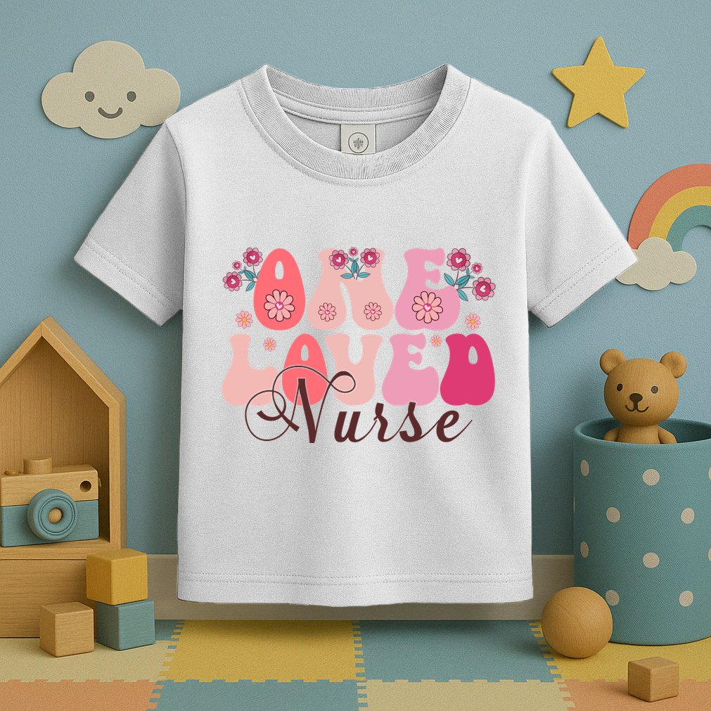 Cute Retro Valentine One Loved Nurse Toddler T-Shirt