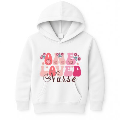 Cute Retro Valentine One Loved Nurse Kids Hoodie