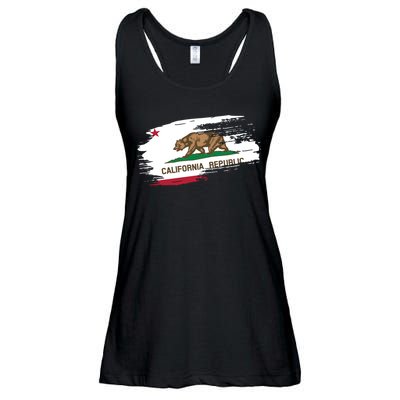 California Republic Vintage Torn Flag Ladies Essential Flowy Tank