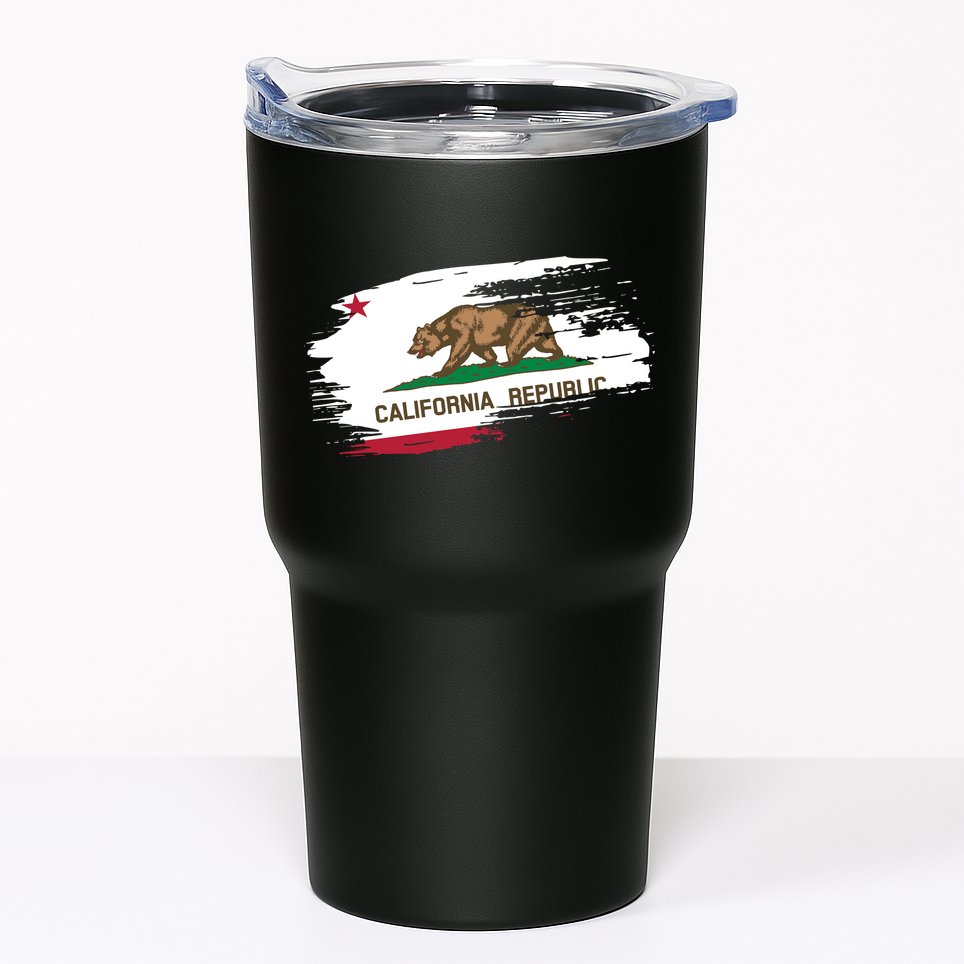 California Republic Vintage Torn Flag Tumbler