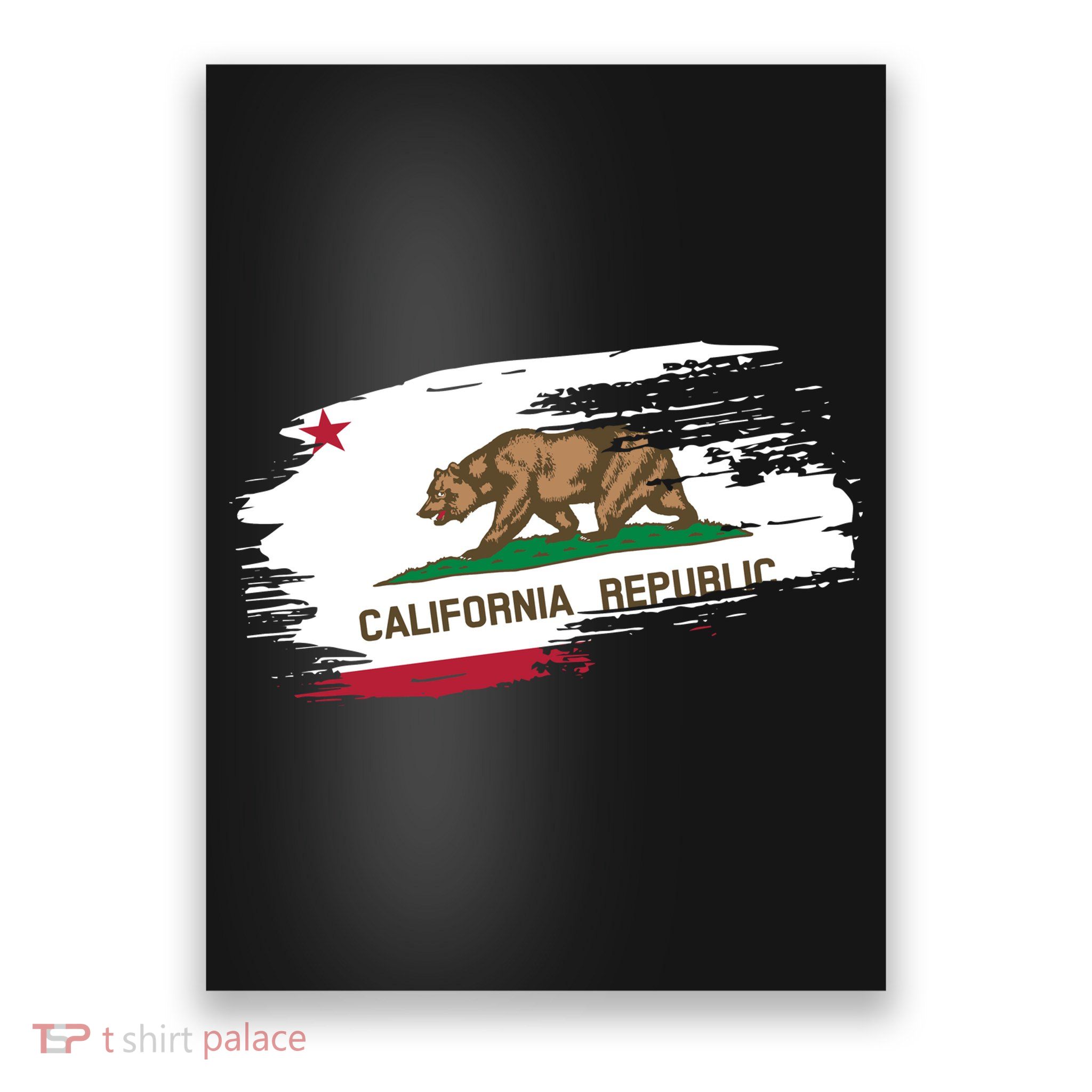California Republic Vintage Torn Flag Poster