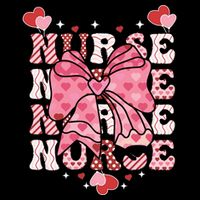 Cute Retro Valentines Day Nurse Heart Ribbon Drawstring Bag