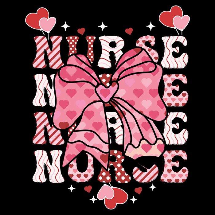 Cute Retro Valentines Day Nurse Heart Ribbon Drawstring Bag